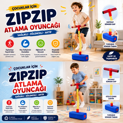ZipZipPlay® Boy Uzama Destekli  Zıplama Oyuncağı
